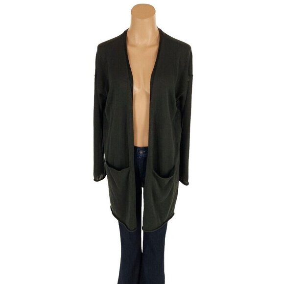 Eileen Fisher Organic Linen Cotton Cardigan XS Green Knit - Picture 1 of 10
